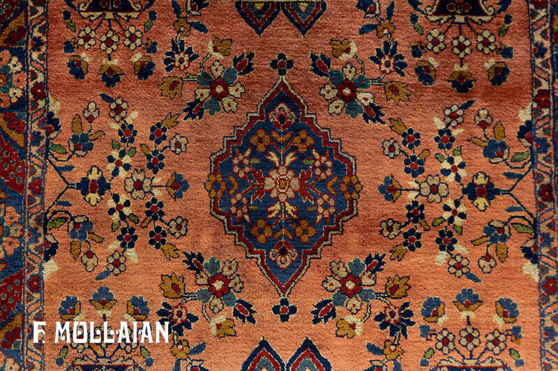 Tappeto Antico Piccolo di Seta Kashan “TAFFAZOLI” Persiano n°:14081749